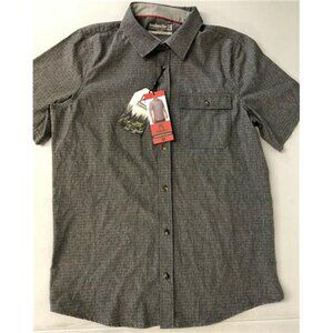 Avalanches Men's Performance Short Sleeve Woven Shirt (Deep Charcoal, Small)